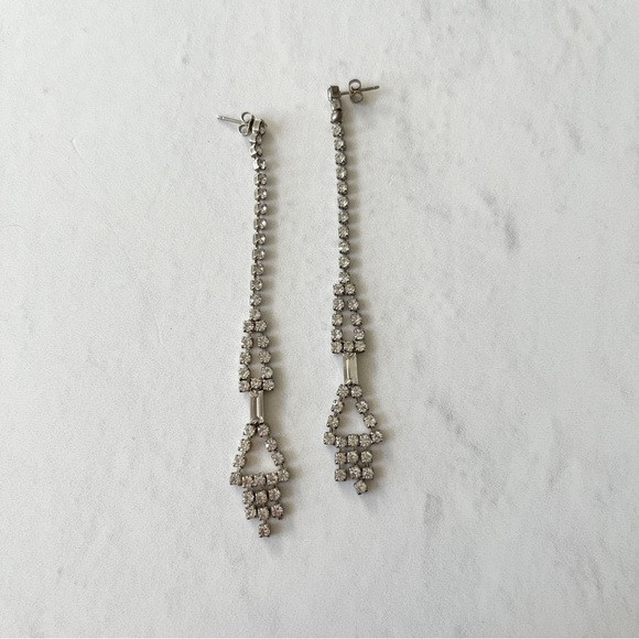[boutique] long dangle rhinestone drop earrings | Poshmark