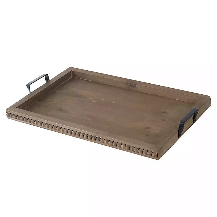 Fir Wood Tray with Beaded Edge | Kirkland's Home
