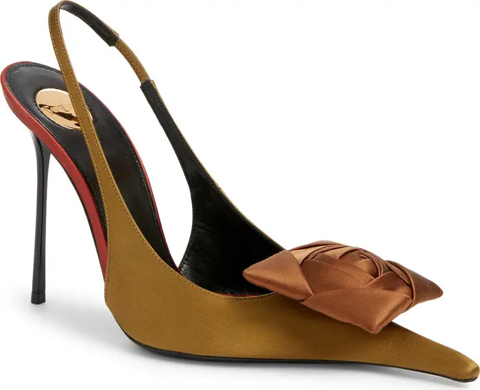 Amalia Square Rose Pointed Toe Slingback Sandal (Women) | Nordstrom