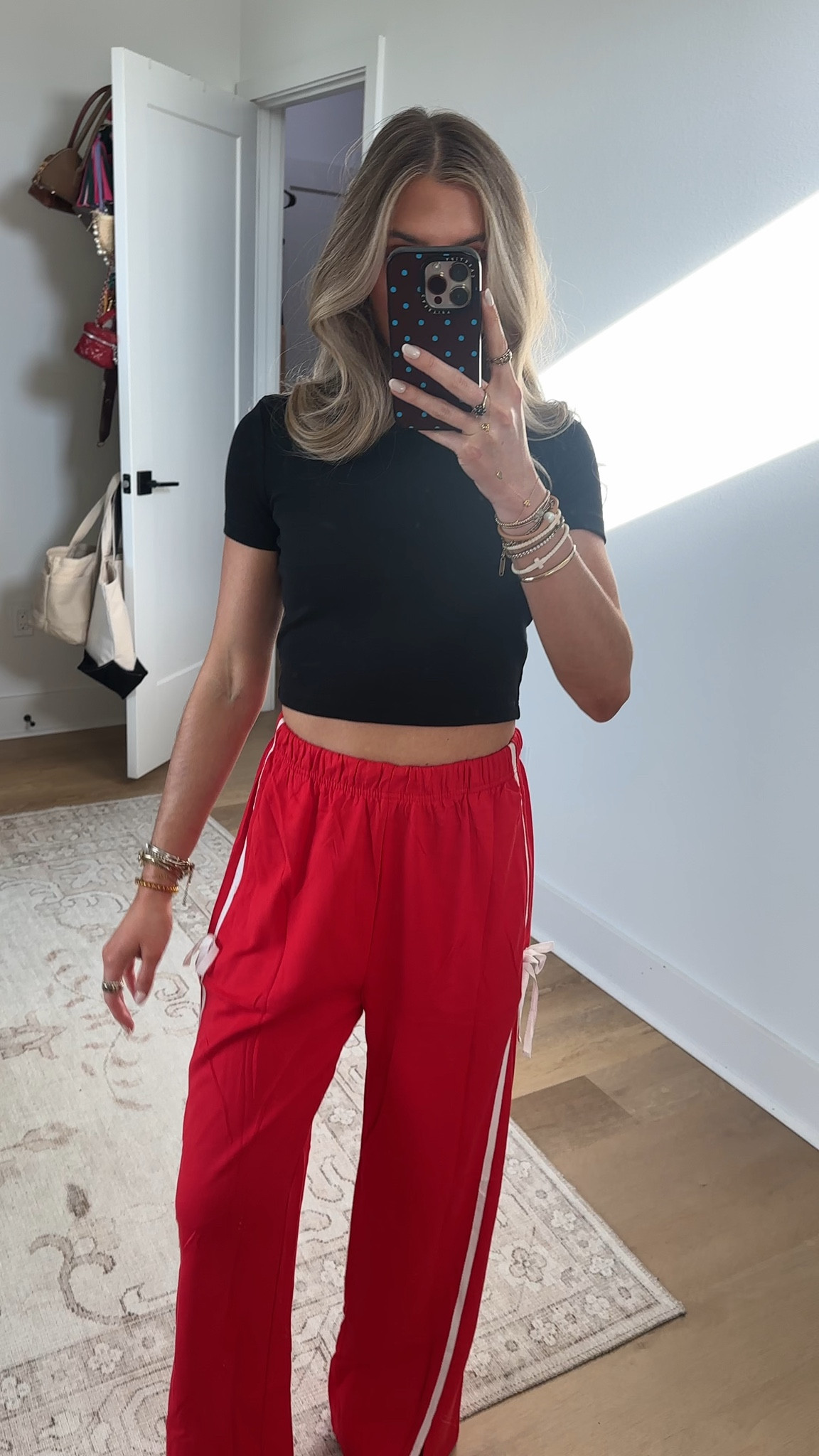 Amazon size small Hongsui Women's Striped Wide Leg Pants Bow Tie Knot Sweatpants Elastic Waist Baggy Track Pants with Pockets

#LTKSeasonal #LTKootd #LTKSaleAlert