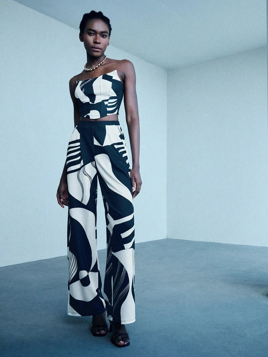 SHEIN Maija Women's Random Printed Casual Two-Piece Set | SHEIN