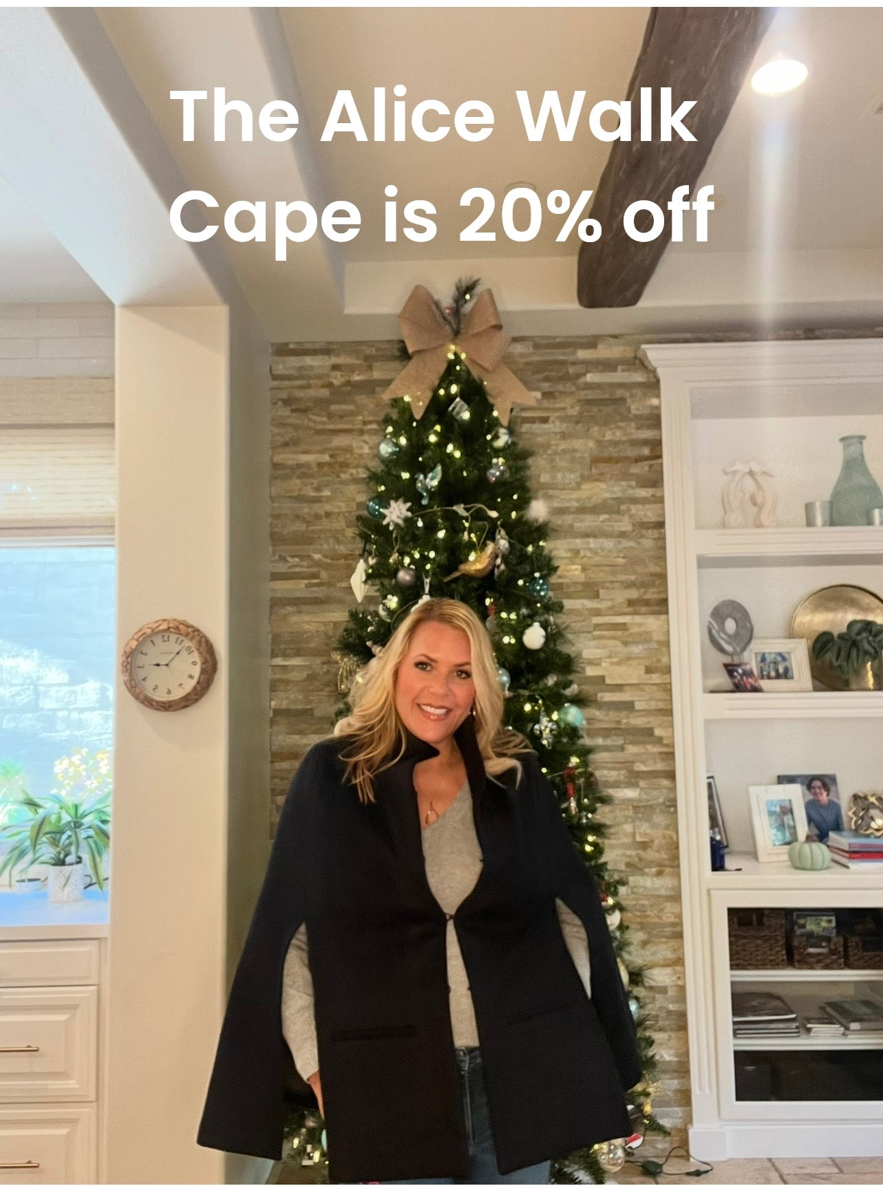 This Alice Walk cape would make a great gift this holiday season! Super soft cashmere a timeless piece for your wardrobe and 20% off site wide ends today! 

#LTKCyberWeek #LTKSaleAlert #LTKGiftGuide