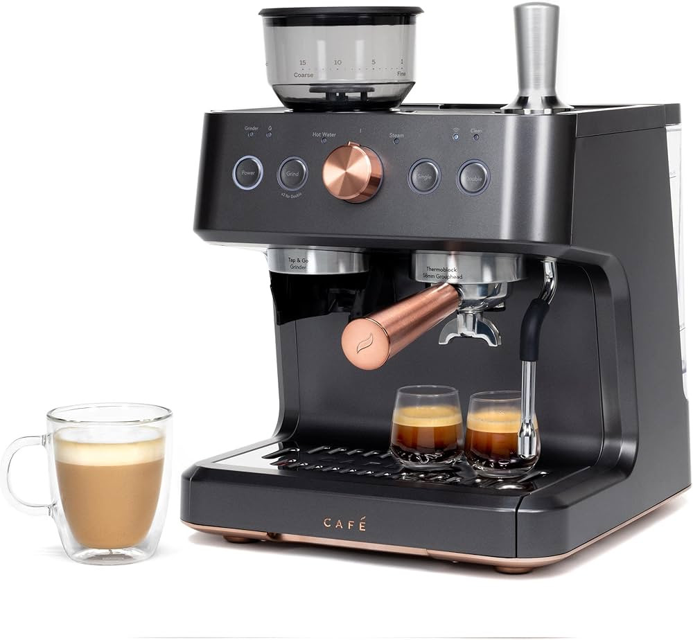 Café Bellissimo Semi Automatic Espresso Machine + Milk Frother | WiFi Connected| Built-In Bean G... | Amazon (US)