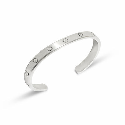 Men's Rivet Cuff Bangle (Silver) | Abbott Lyon