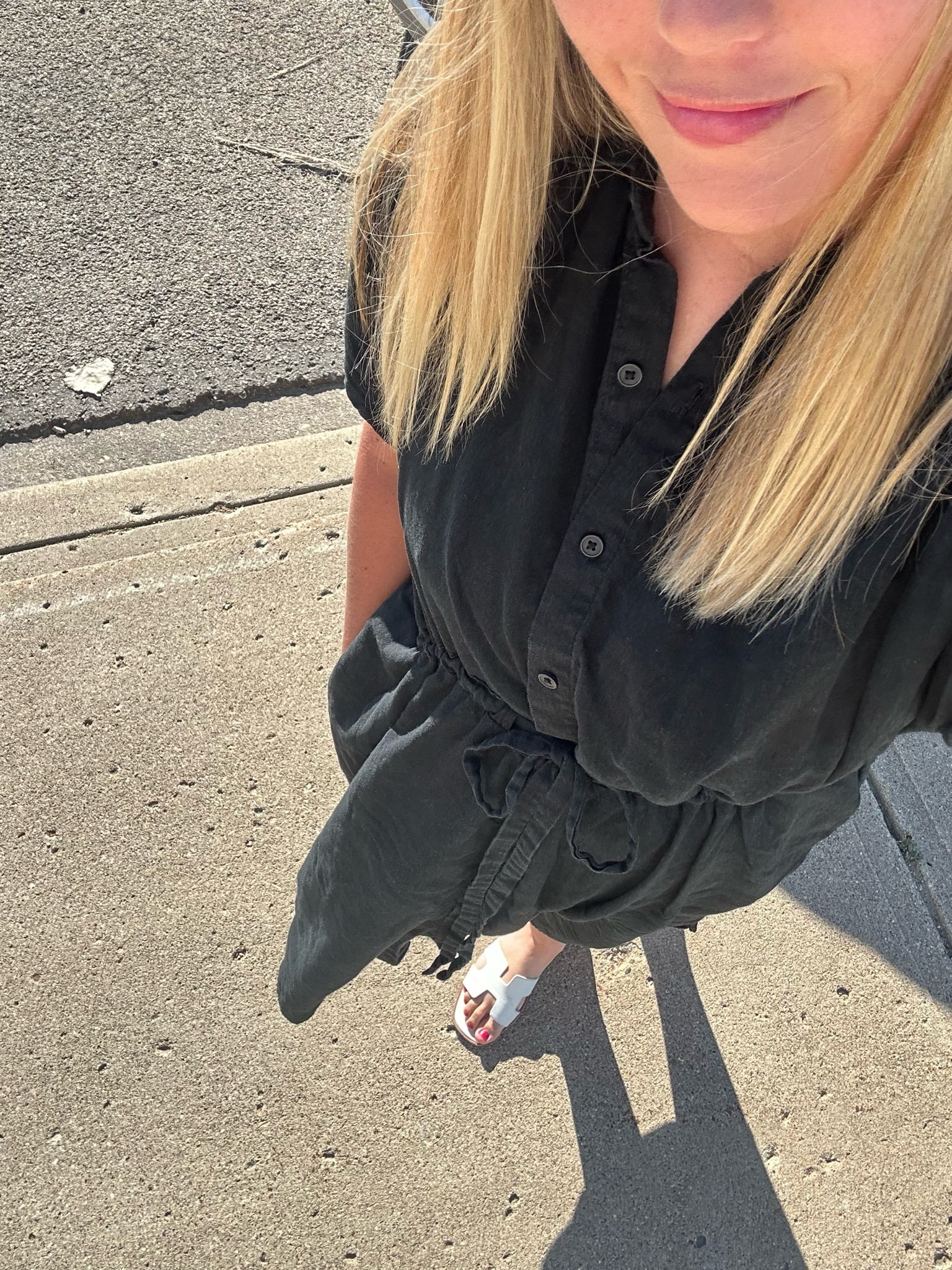 The best summer linen dress! 

Wearing a size large could have definitely sized down to a medium! 

Target finds // linen // summer dresses // nursing friendly // black linen dress // black button dress // target dresses // affordable fashion // wedding guest dress // church outfit // 

#LTKFindsUnder50 #LTKStyleTip