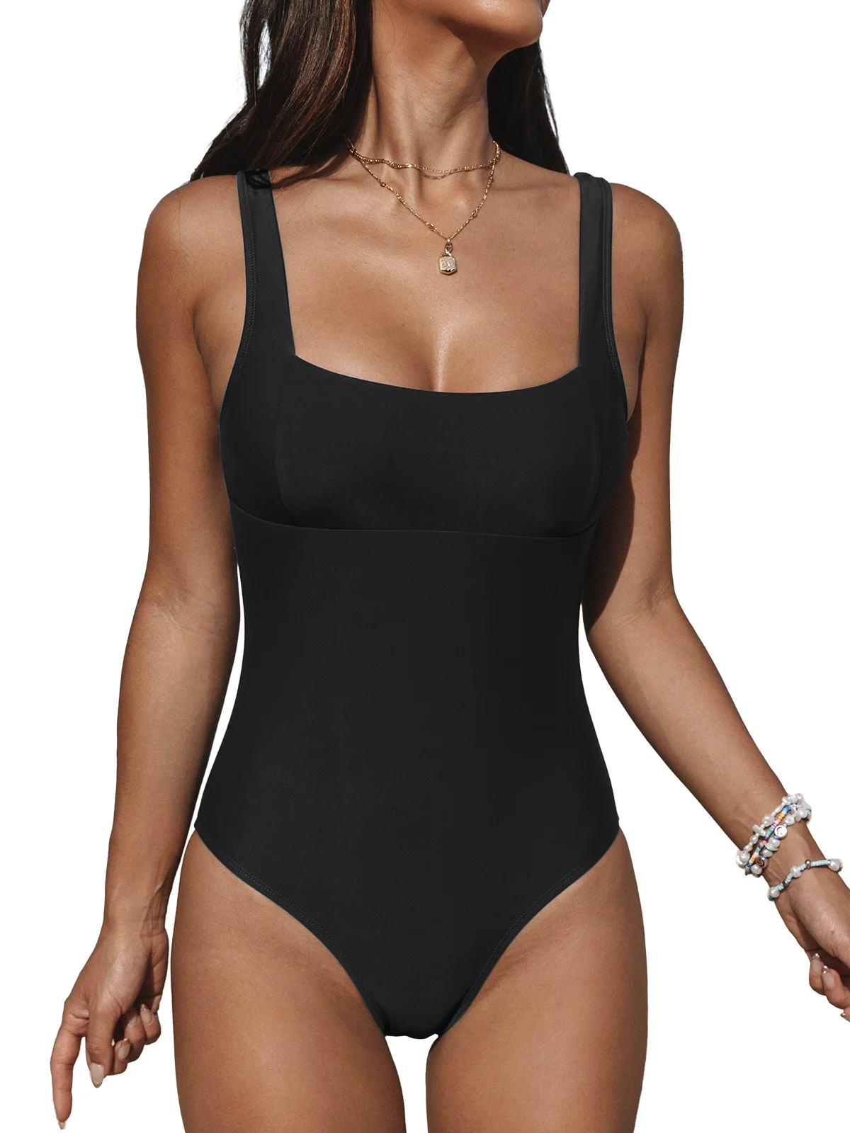CUPSHE Women's Paneling Square Neck One Piece Swimsuit | Walmart (US)