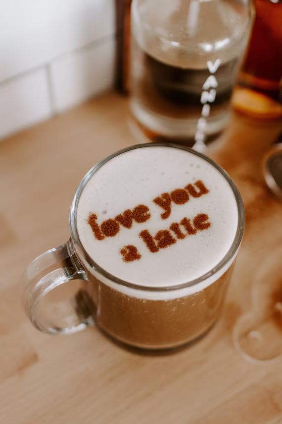 Love You A Latte Love You A Latte Coffee Stencil Barista | Etsy | Etsy (US)