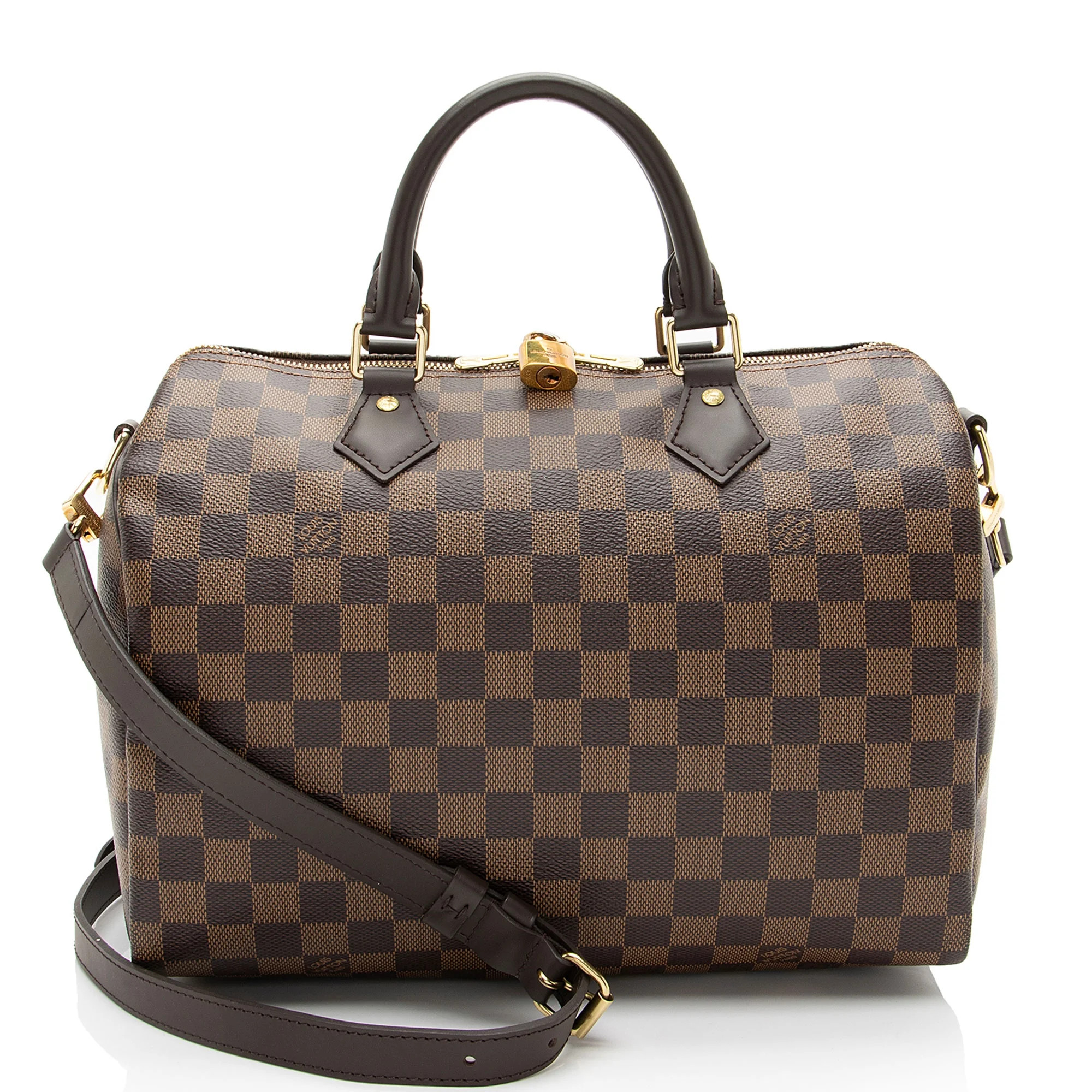 Pre-Owned Louis Vuitton Damier Ebene Speedy Bandouliere 30 Satchel | Walmart (US)