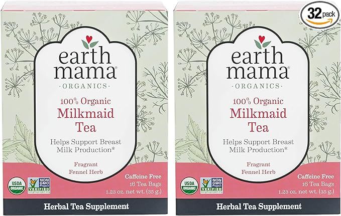 Organic Milkmaid Tea by Earth Mama | Supports Healthy Breastmilk Production and Lactation, Herbal... | Amazon (US)