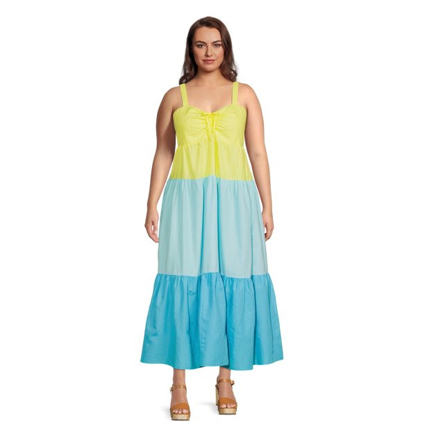 Terra & Sky Women's Plus Size Tiered Maxi Dress | Walmart (US)