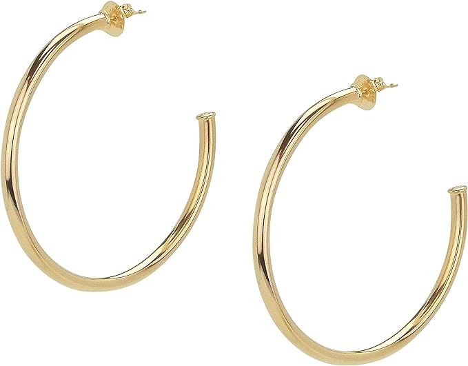 Amazon.com: Sheila Fajl Everybody's Favorite Large 2.5 Inch Hoop Earrings in Polished Champagne: ... | Amazon (US)