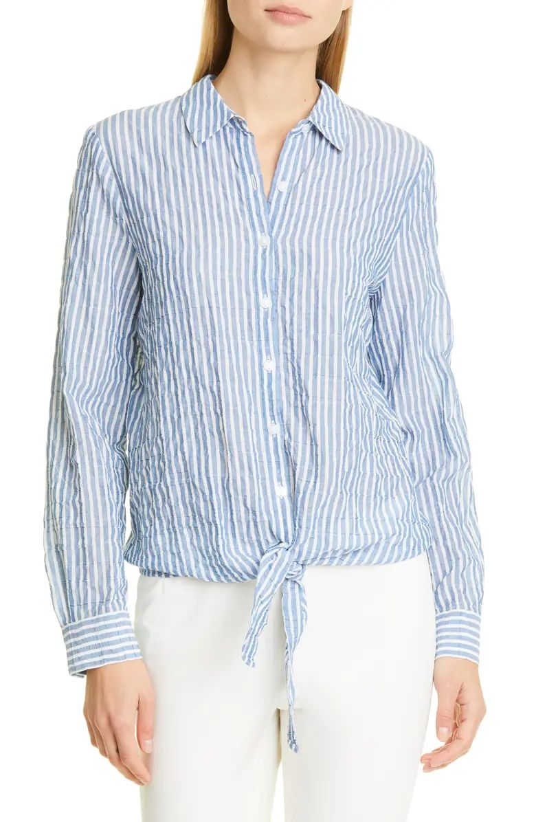 Stripe Tie Front Button-Up Shirt | Nordstrom