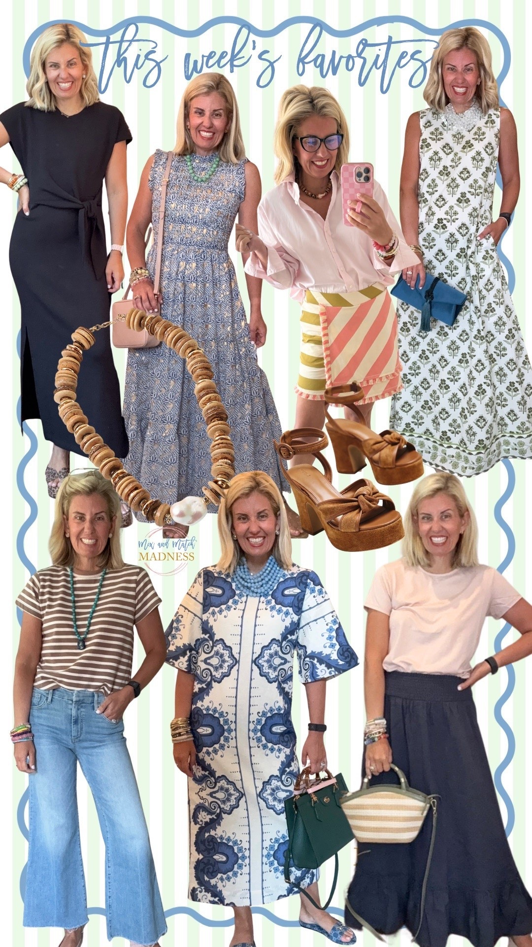 This week’s best sellers according to yall!! 
CODES:
Sue Sartor - FAREWELL30
Erin McDermott - mixandmatch for 25% off 
necklace 

SIZING:
Spanx dress - small
Skort - xs 
Oliphant - xs
Tibi dress - small 
Stripe tee - xs
Jeans - 26 (1964 wash)
Tnuck dress - small 
Navy skirt - xs

#LTKSeasonal #LTKOver40 #LTKSaleAlert

#LTKstorytime #LTKWorkwear #LTKTravel