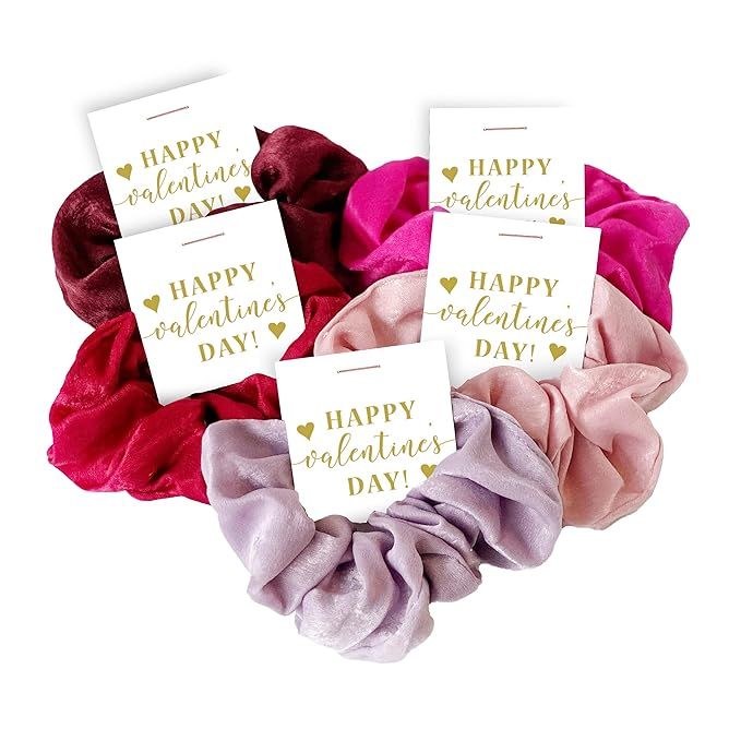 Valentine's Day Hair Scrunchies Party Favors, Unique Valentine Gift for Friends Girls Women, Supp... | Amazon (US)