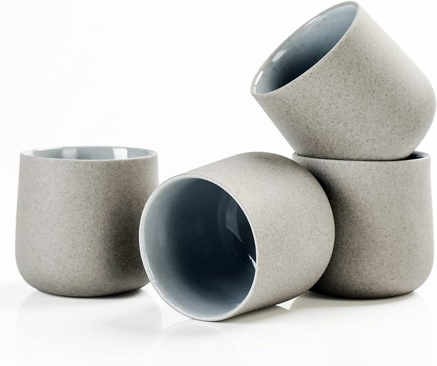 Amazon.com | TEANAGOO Ceramic Japanese Tea Cup, 7.2Oz / 205 ml, Darker Grey, H4, 4 Pcs/box, Occup... | Amazon (US)