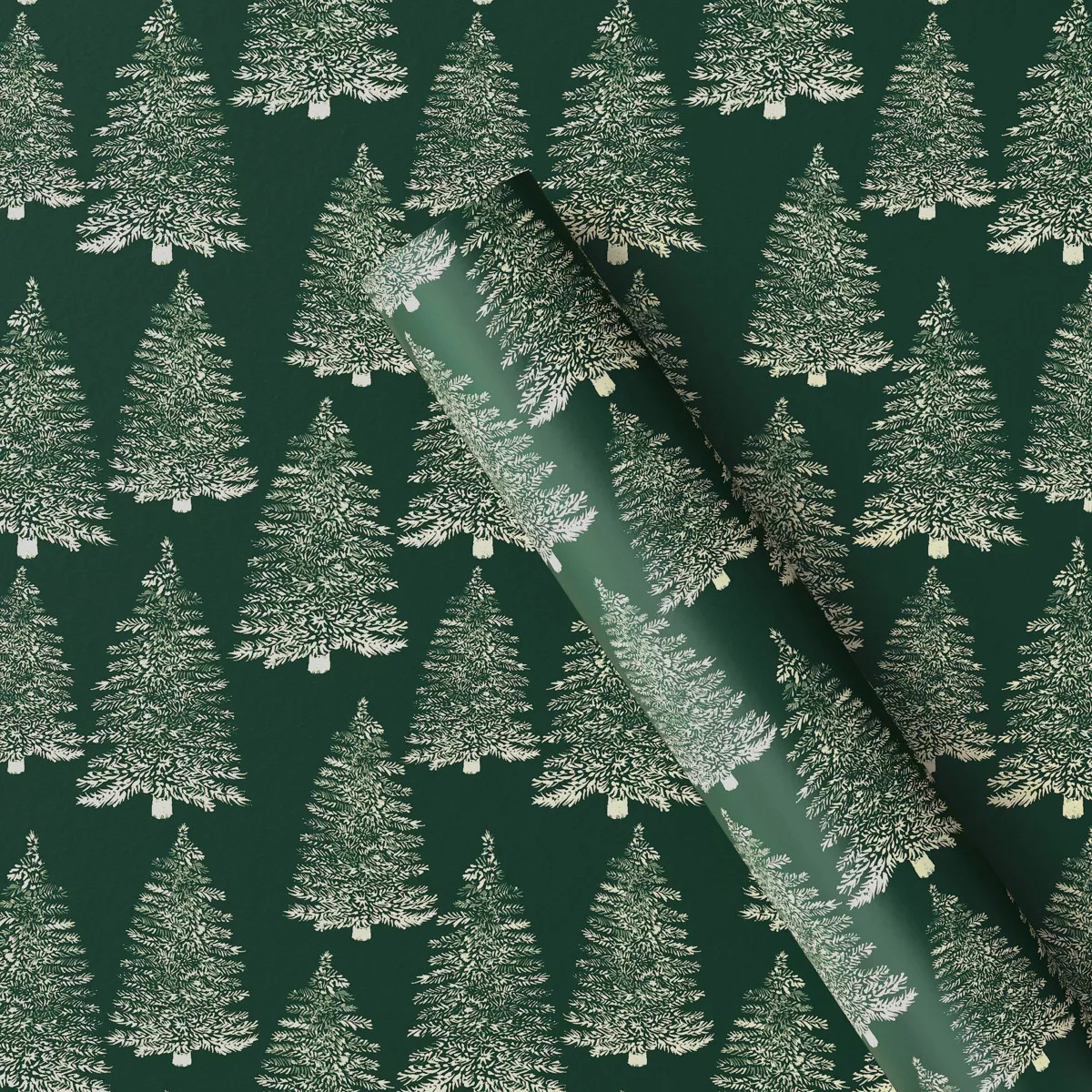 25 sq ft Trees Christmas Gift Wrap Green/White - Wondershop™ | Target