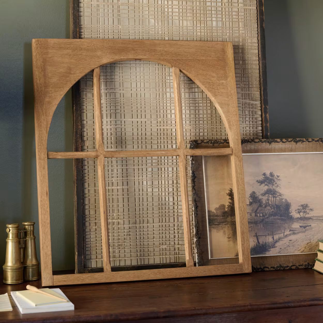 Antiqued Arched Wooden Wall Pane | Magnolia