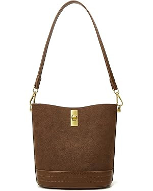 Small Bucket Bag Bucket Purse for Women Shoulder Purse Crossbody Handbag Mini Faux Suede Hobo Bag | Amazon (US)