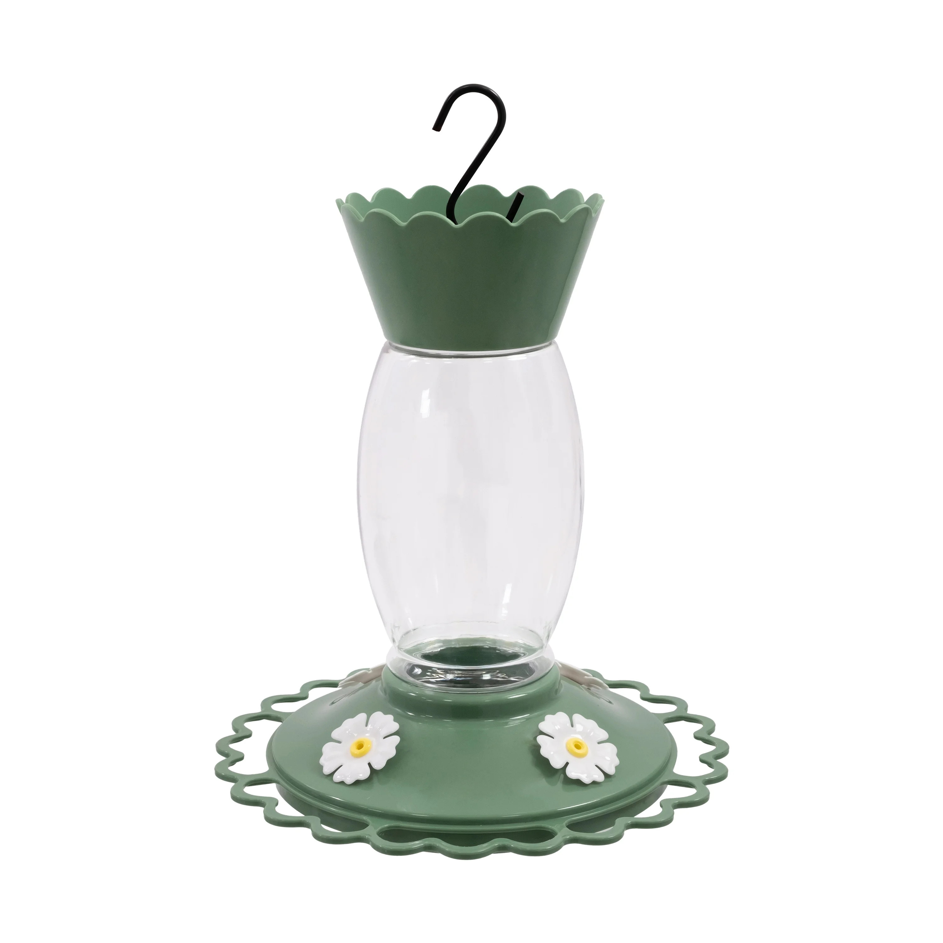 Vibrant Life Plastic Scalloped Tube Hummingbird Feeder, Green, 32 oz Capacity | Walmart (US)