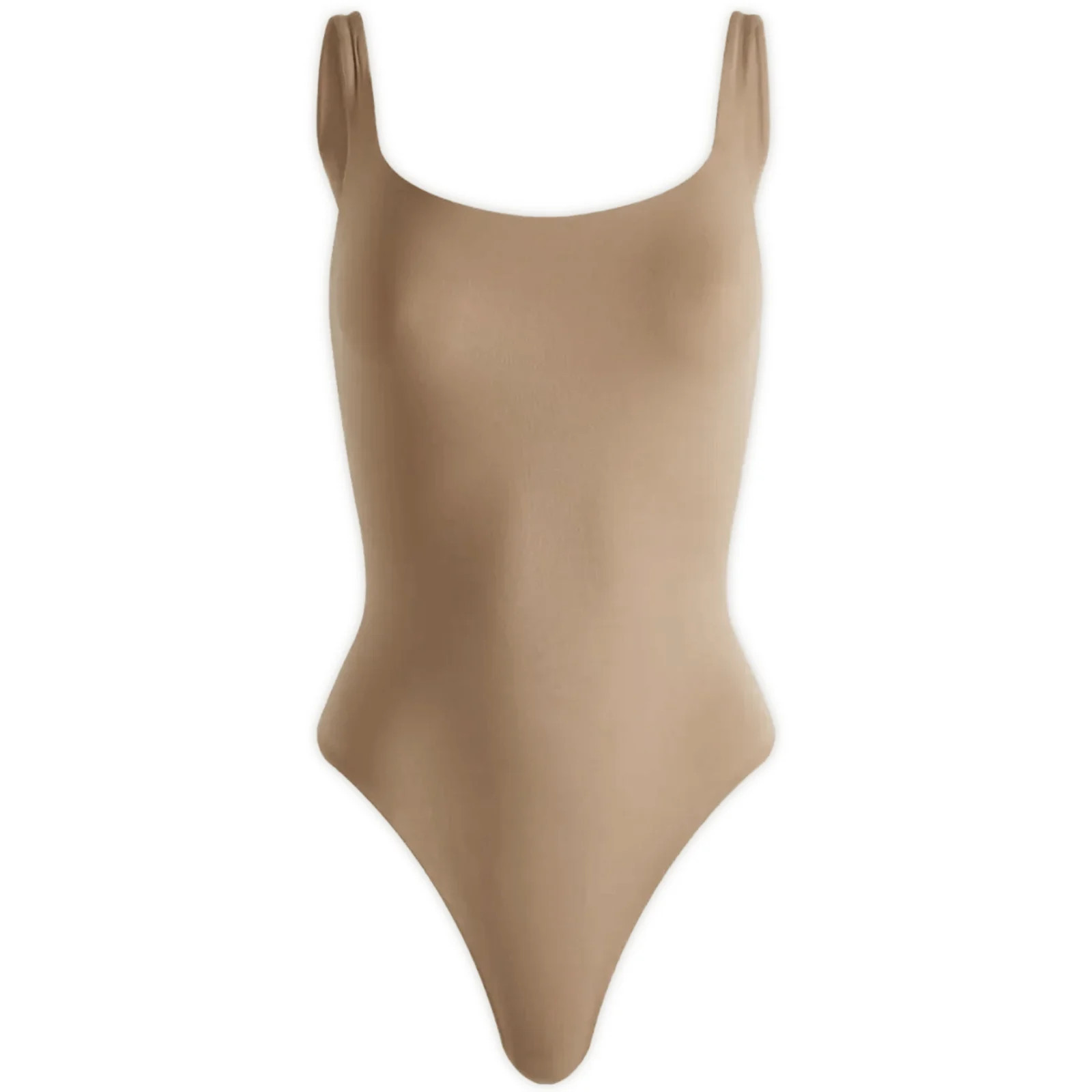 SKIMS Women's Fits Everybody Square Neck Bodysuit in Truffle, Size X-Large | END. Clothing