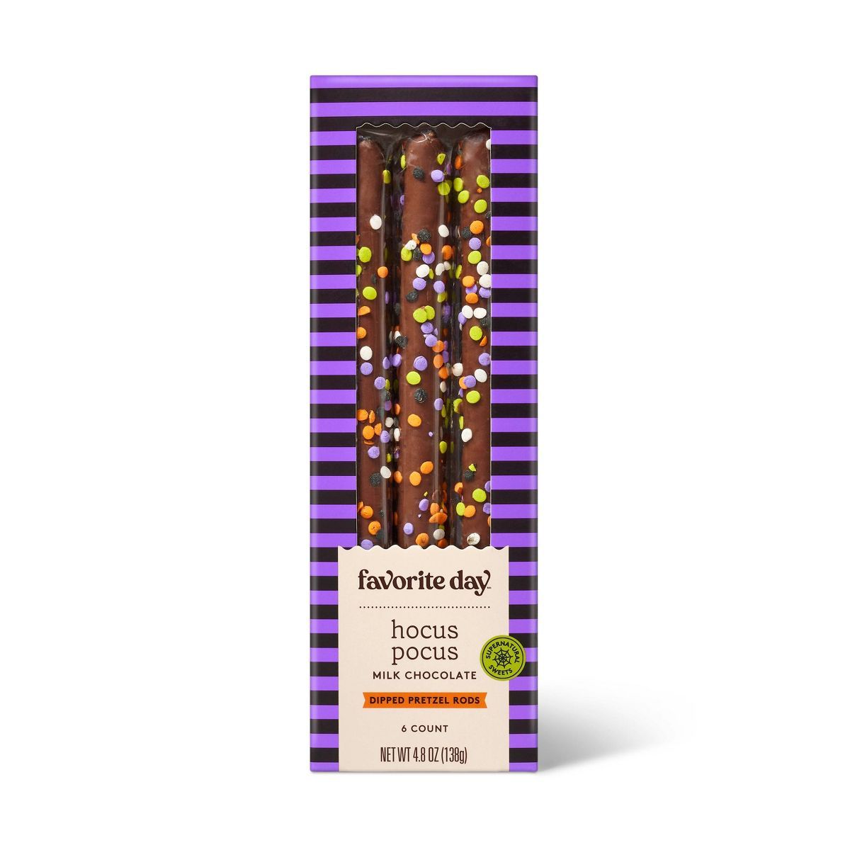 Halloween Milk Chocolate Covered Pretzel Rods w/ Sprinkles - 6ct/4.8oz - Favorite Day™ | Target