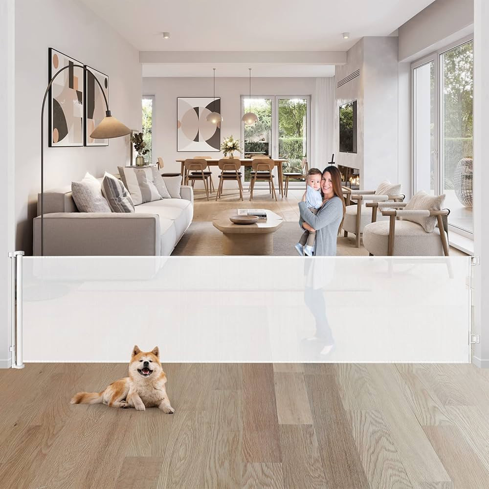 80 Inch Extra Wide Retractable Baby Gates Extra Wide Baby Gates for Large Openings Outdoor Mesh D... | Amazon (US)