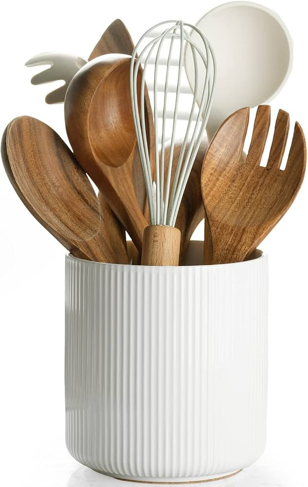 getstar Small Kitchen Utensil Holder for Kitchen Counter (H5.6” x W5.2”), Ceramic Cooking Ute... | Amazon (US)