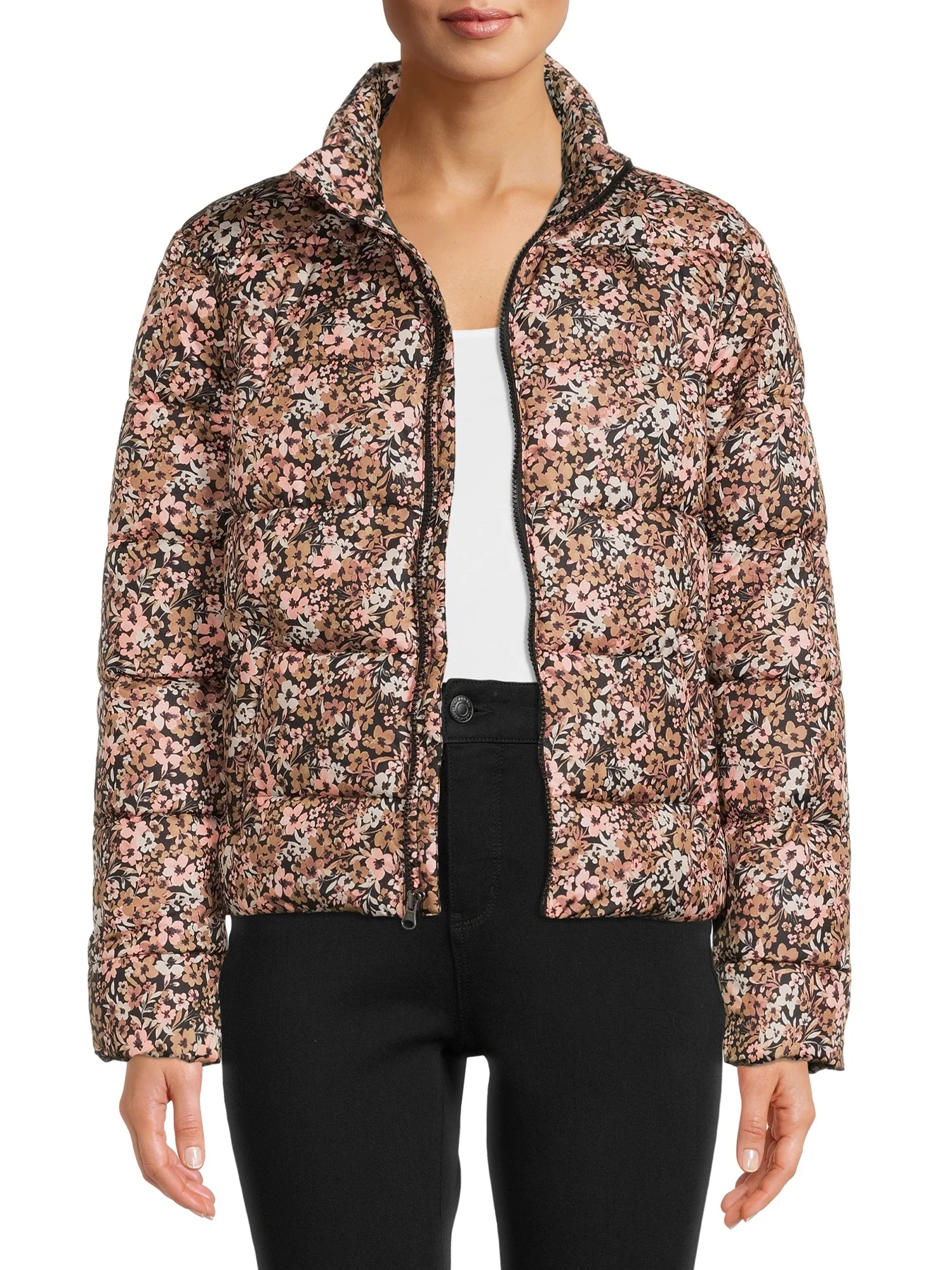 Time and Tru Women's and Plus Puffer Jacket - Walmart.com | Walmart (US)