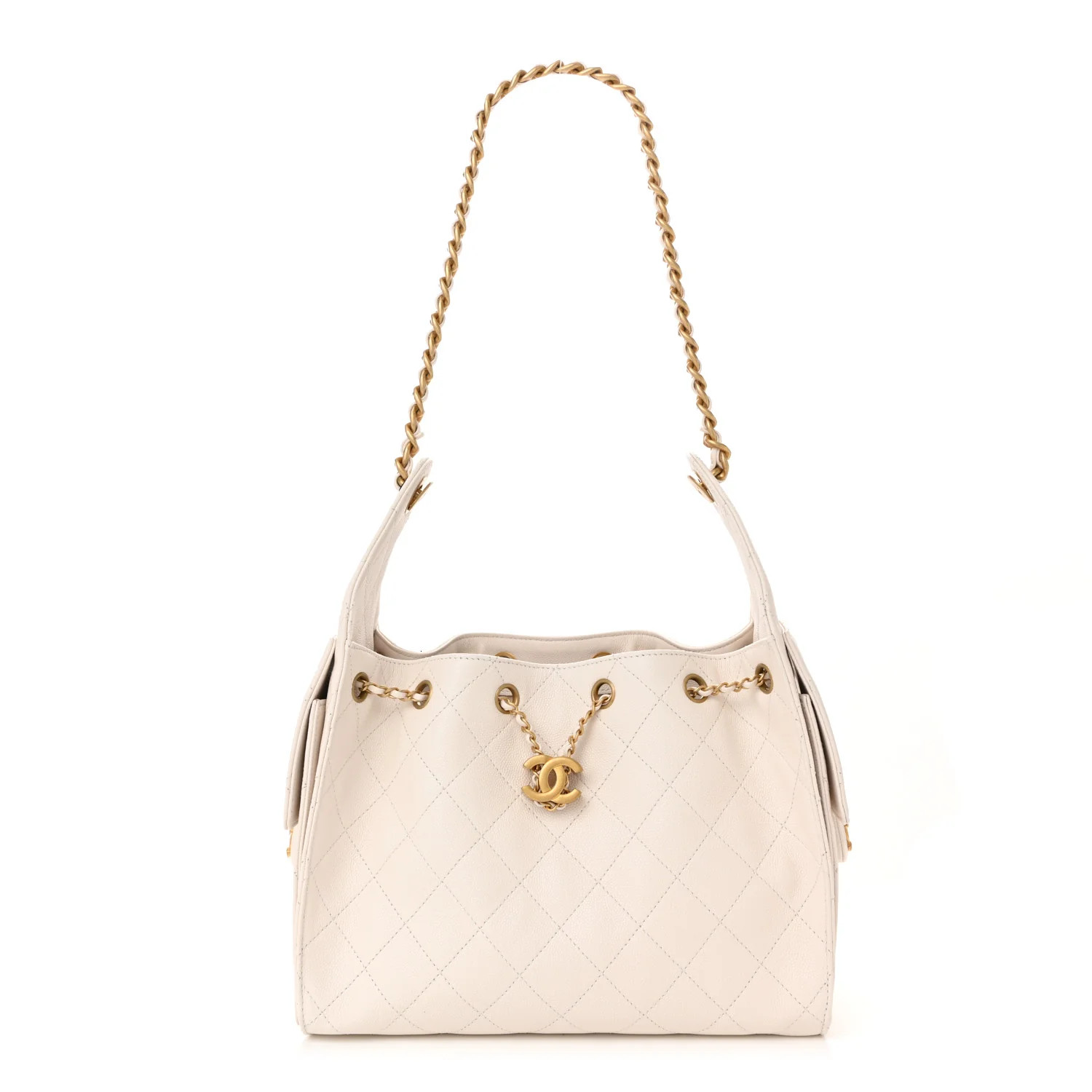 Caviar Quilted Small Chanel 25 Handbag White | FASHIONPHILE (US)