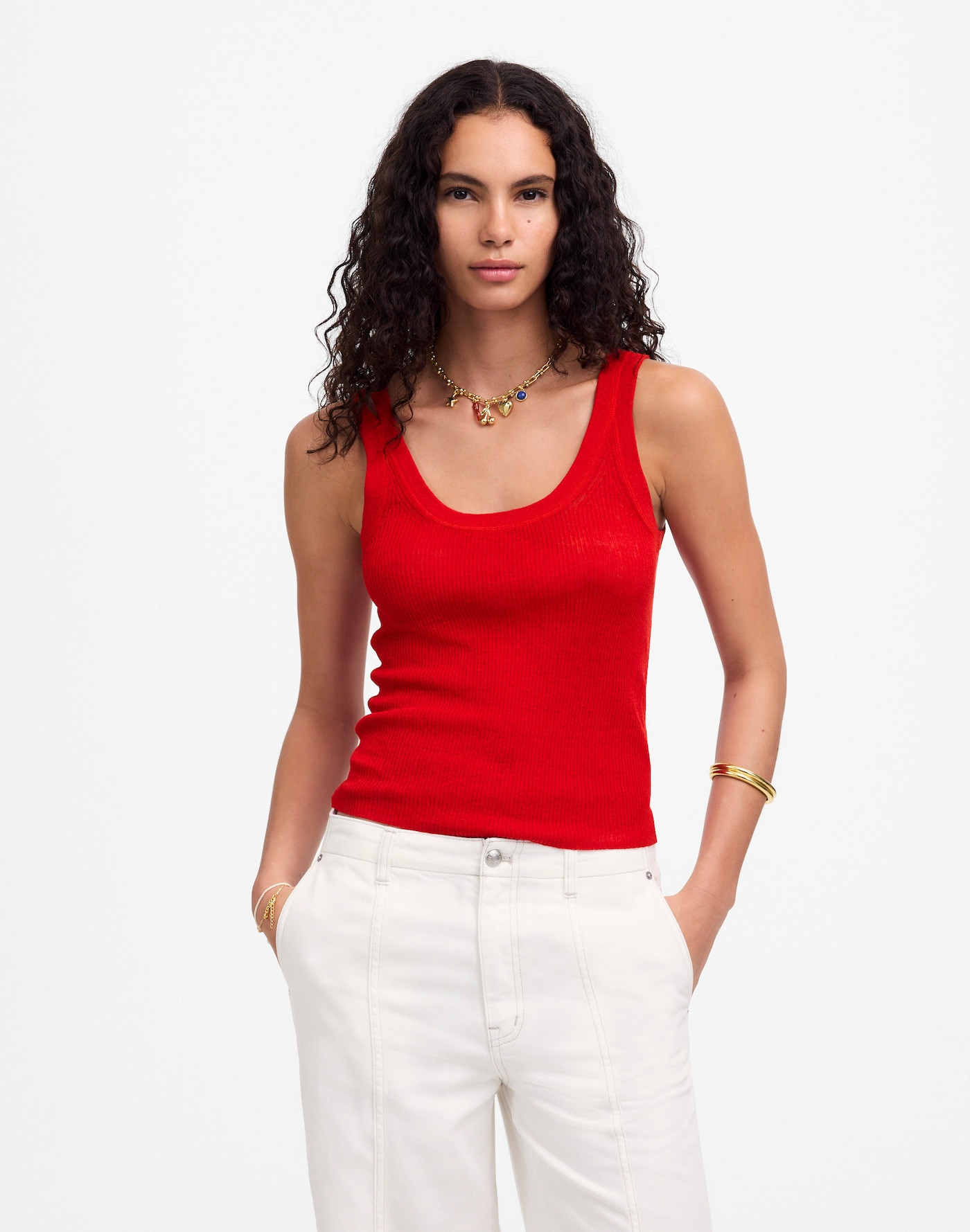 Linen-Blend Scoopneck Sweater Tank | Madewell