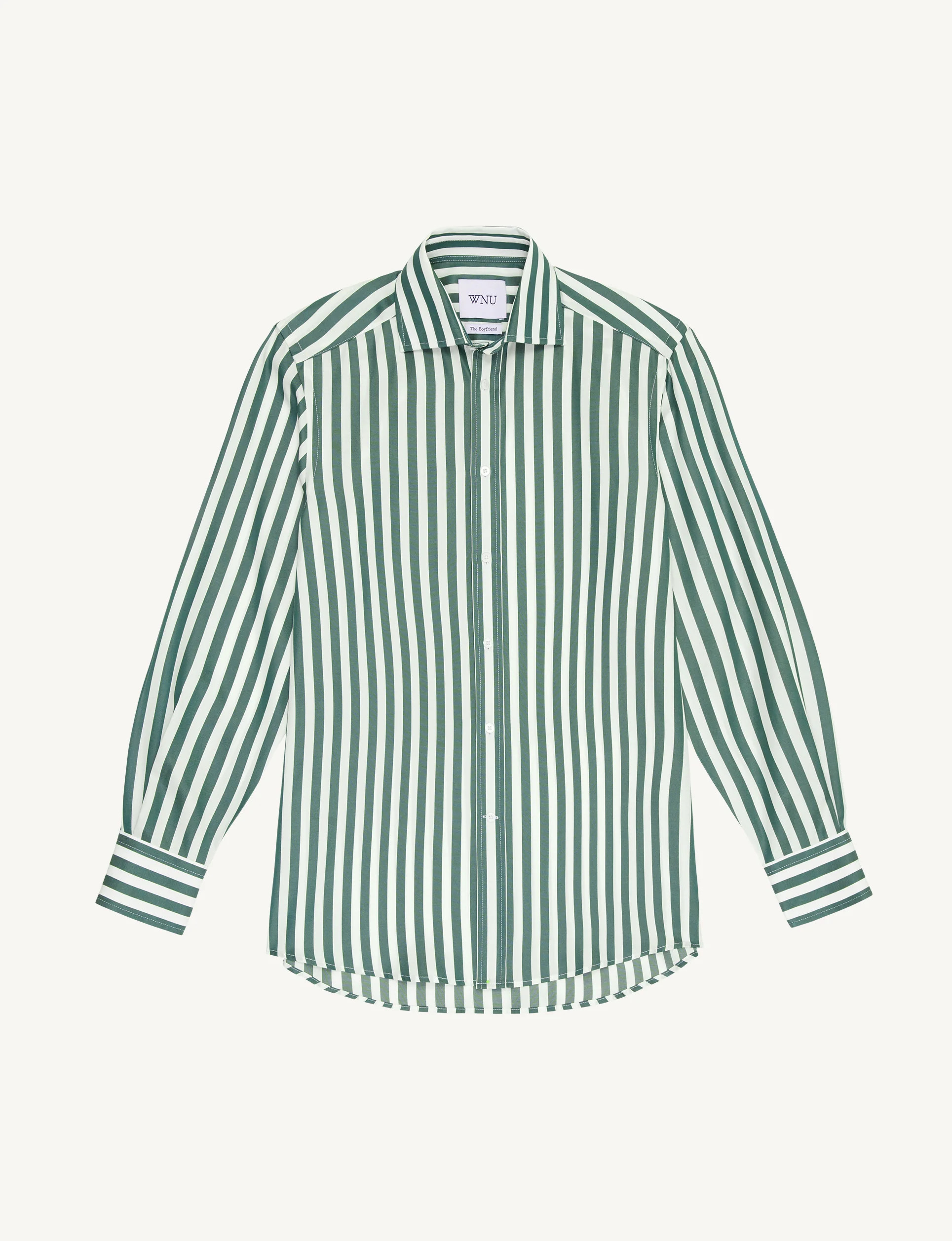 The Boyfriend: Tencel, Forest Green Stripe | With Nothing Underneath
