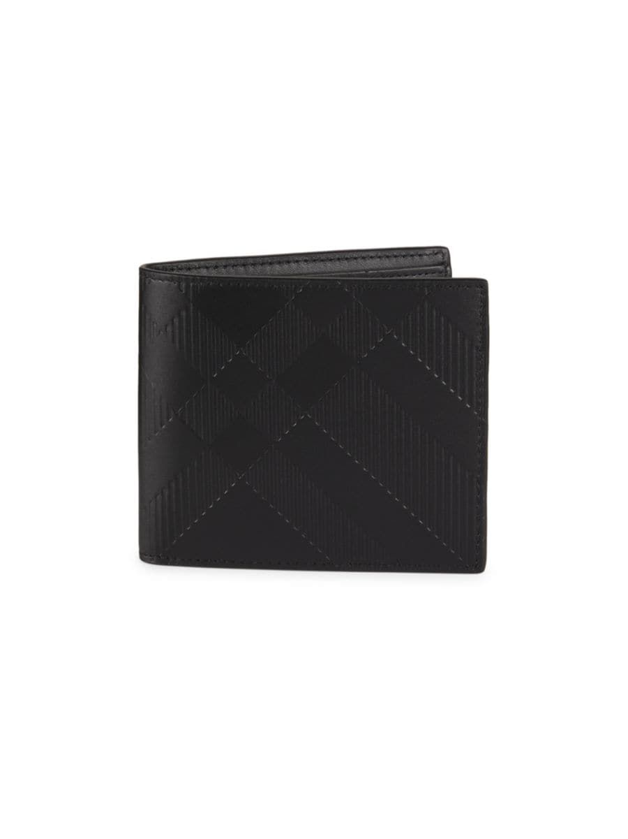 Leather Check Billfold Wallet | Saks Fifth Avenue