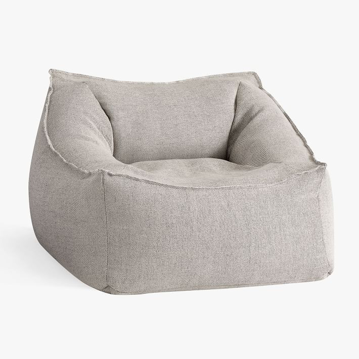 Boucle Twill Gravel Modern Lounger | Pottery Barn Teen