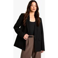 boohoo Women's Tall Essential Relaxed Blazer in Black | Size: 16 | Boohoo.com (UK & IE)