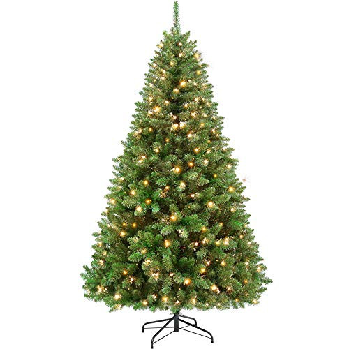 Hykolity 7.5 ft Prelit Christmas Tree, Artificial Christmas Tree with 400 Warm White Lights, 1450 Ti | Amazon (US)