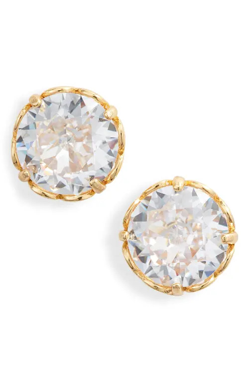 Kate Spade New York that sparkle round stud earrings in Clear/Gold at Nordstrom | Nordstrom