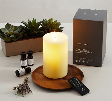 Flameless Oil Diffuser Pillar Candle With Remote | Pottery Barn (US)