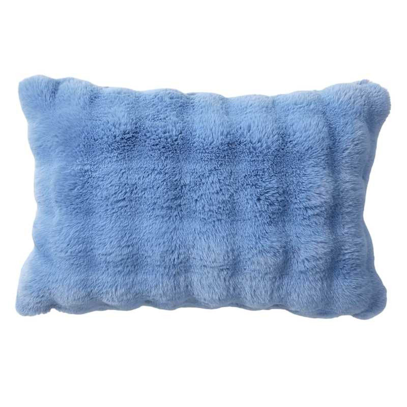 Blue Bubble Faux Fur Throw Pillow, 14x20 | At Home