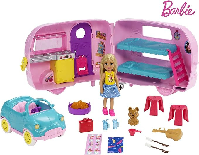 ​Barbie Toys, Camper Playset with Chelsea Doll and Accessories Including Puppy, Car, Camper and... | Amazon (US)