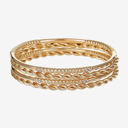 Liz Claiborne Womens 4-pc. Glass Bracelet Set, One Size, Yellow | JCPenney