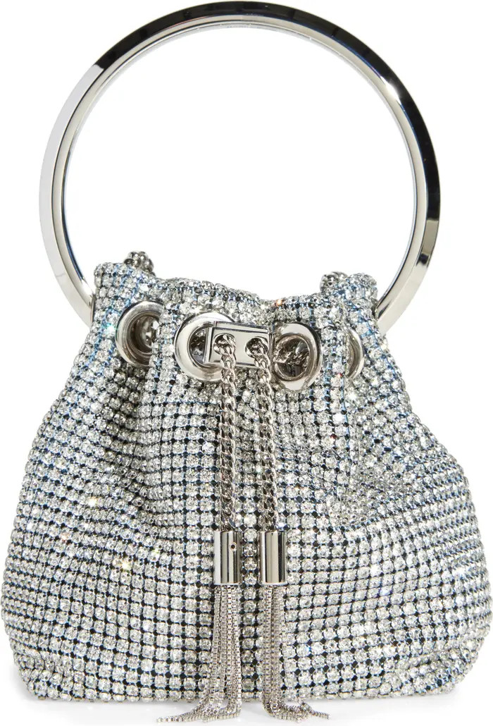 Jimmy Choo Micro Bon Bon Crystal Mesh Top Handle Pouch | Nordstrom | Nordstrom