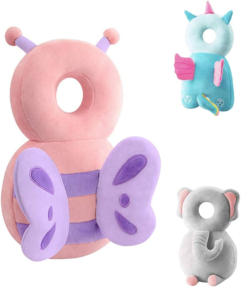 JunNeng Toddler Baby Head Protection Cushion Backpack Wear,Pink Butterfly | Amazon (US)