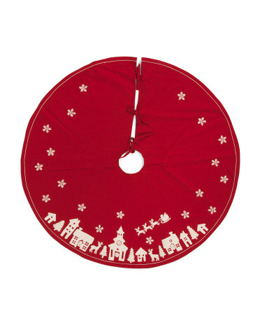54in Wool Frosty Village Tree Skirt | TJ Maxx