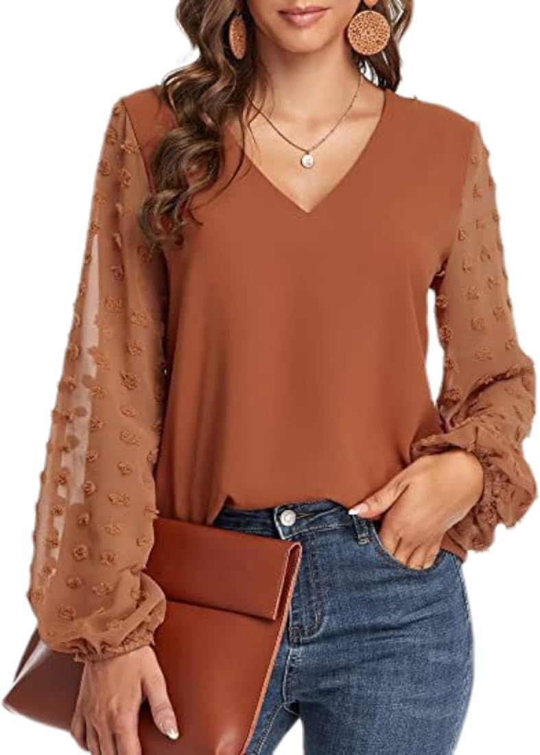 Women's Blouse Trend Solid Color Simple Stitching Fashion Casual Loose | Amazon (US)