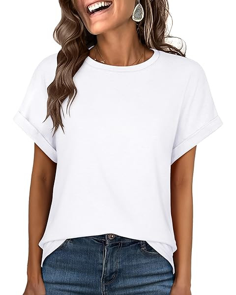 GAYHAY T Shirts for Women - Short Sleeve Spring Summer Tops Soft Basic Tees Beach Vacation Clothe... | Amazon (US)