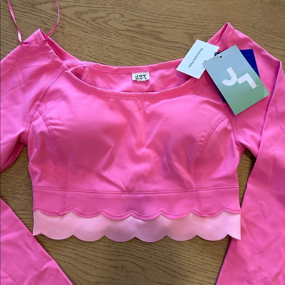 J.Ijoy lab Vibrant Pink Scalloped Crop Top NWT XXS | Poshmark