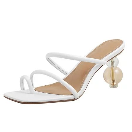 OAVQHLG3B Women s Shoes Trendy Solid Color Minimalistic Sexy Temperament Chunky Heel High Heels Sand | Walmart (US)