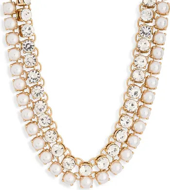 Kenneth Jay Lane Set of 2 Crystal & Faux Pearl Necklaces | Nordstromrack | Nordstrom Rack