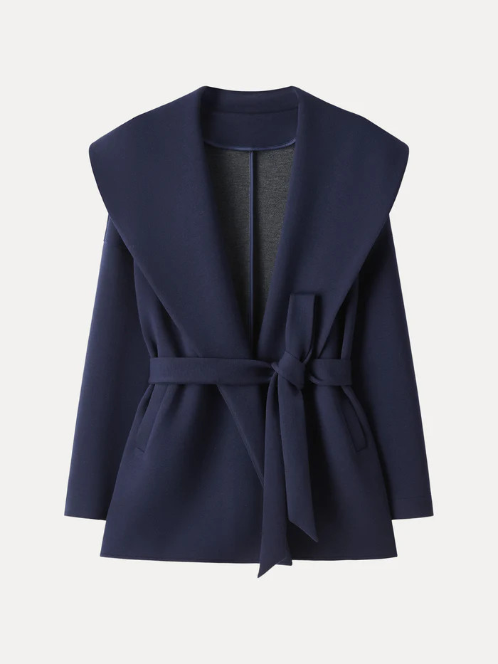 Belted Shawl Collar Robe Jacket with Pockets | OGLmove