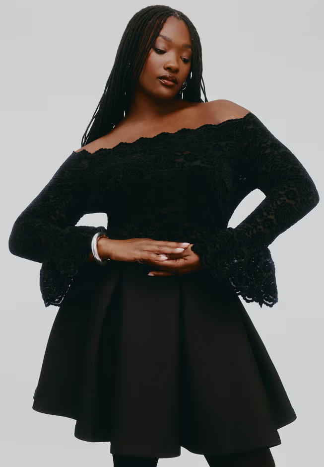 Off The Shoulder Lace Top | Eloquii